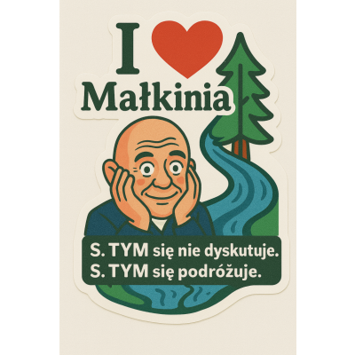 I LOVE Małkinia — naklejka [6 × 9] cm - (wariant A)